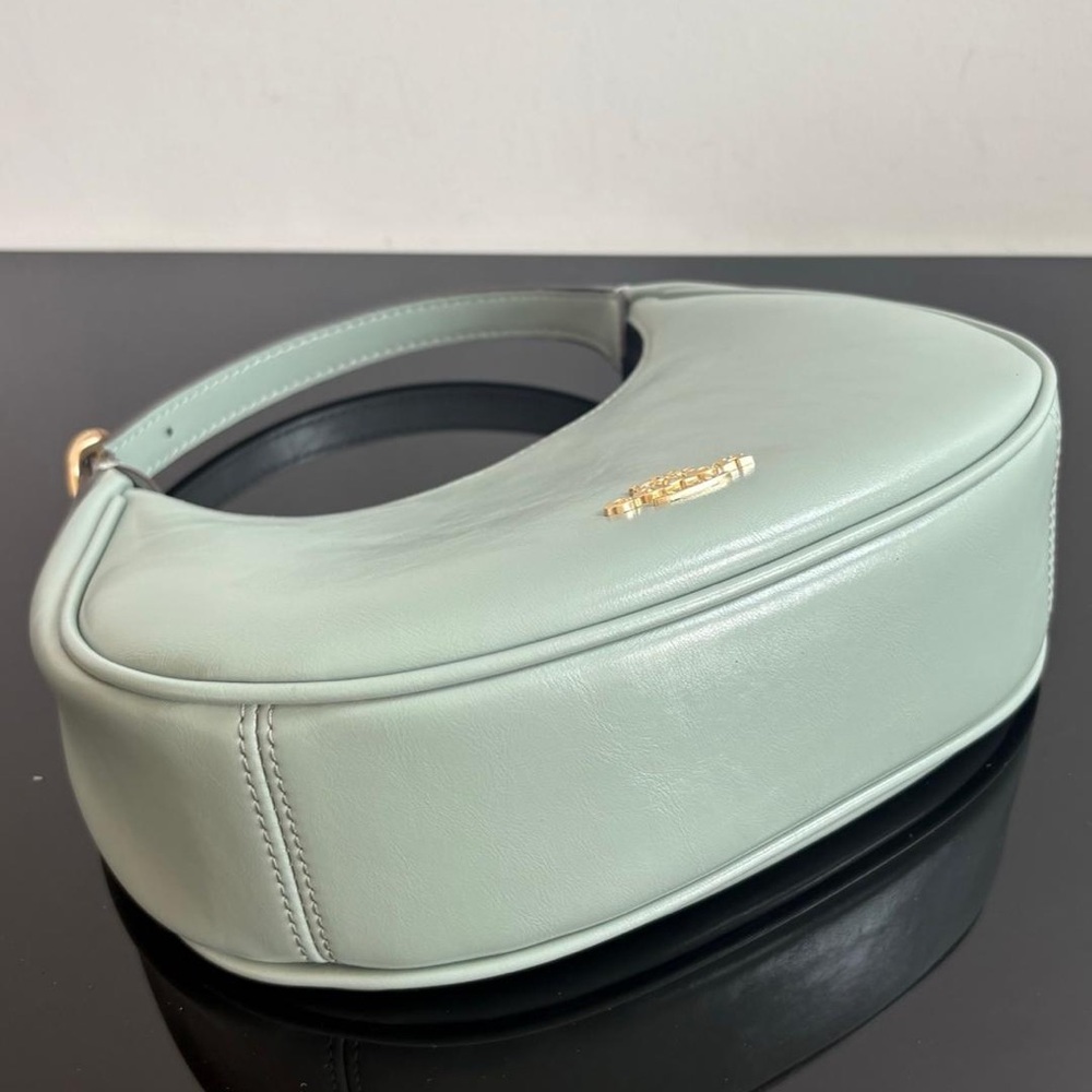 Coach Mint Green Leather Crescent Hobo Bag with Gold Hardware - Picture 6 of 9